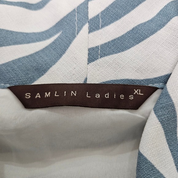 Samlin Ladies Women's Blue Zebra Print Cowl Neck Cap Sleeve Mini Dress. Size XL - Picture 4 of 6